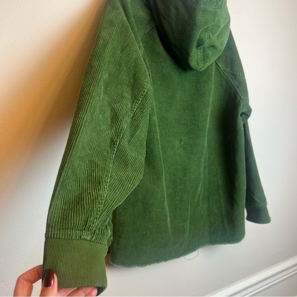 DREW Corduroy Army Green Hoodie - Picture 8 of 9